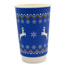 Go Pak Double Wall Christmas Cups 16oz / No Lids / 100 Cups Christmas Jumper Cups