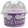 Stackable ice cream tub with secure lid, featuring a vibrant and colorful design, perfect for serving and storing various portions of delightful frozen treats like ice cream, sorbet, and frozen yogurt.